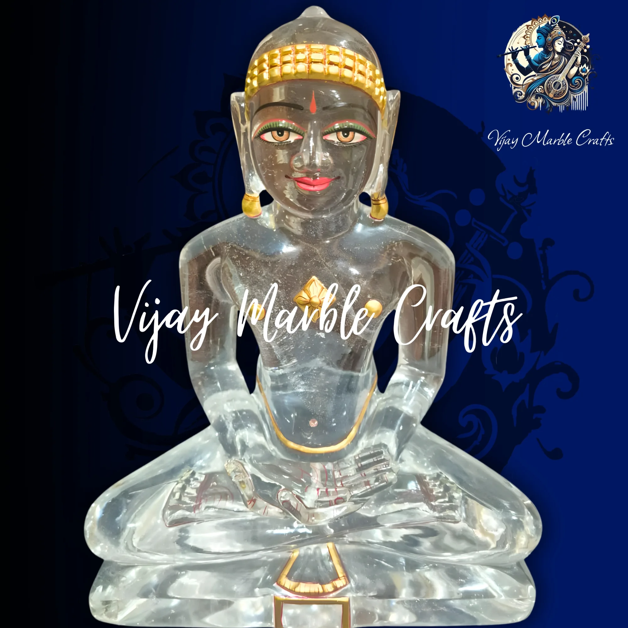 Crystal Mahaveer Swami Idol